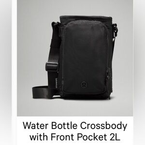 Lululemon Water Bottle Black Crossbody Bag w/Front Pocket 2L